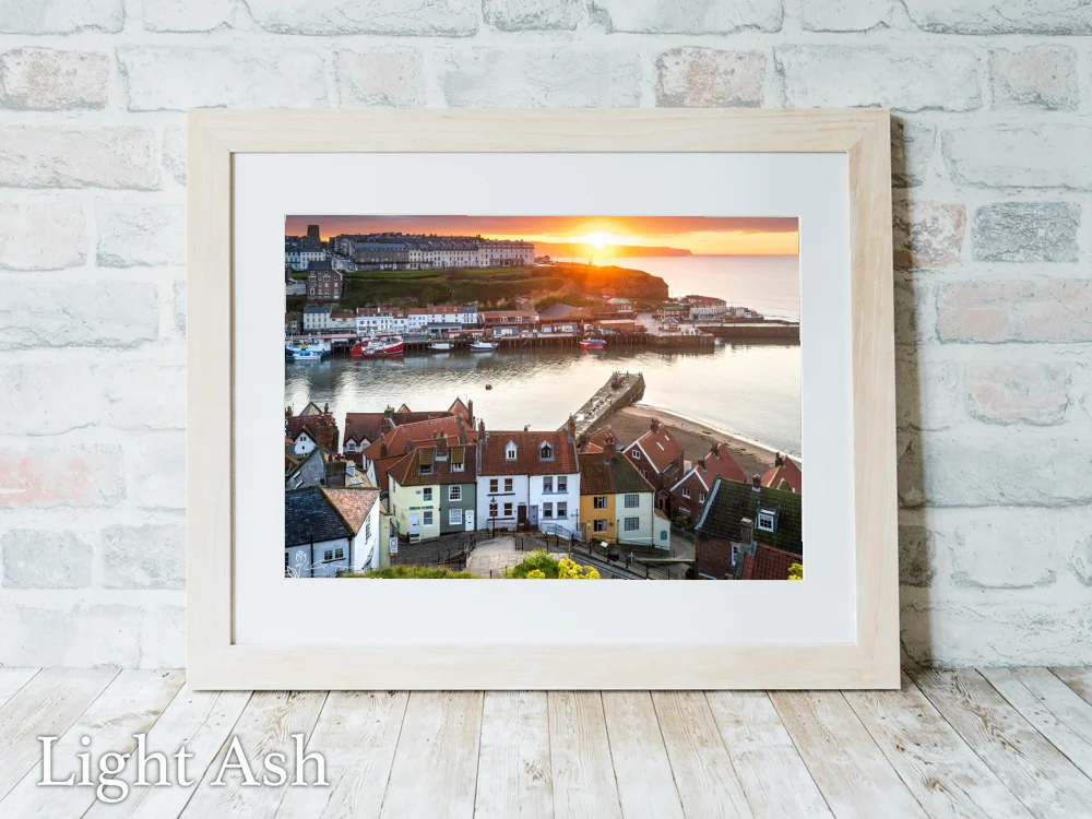 Lovely Evening At Whitby 5 Lovely Evening At Whitby - Light-Ash-Landscape-Frame