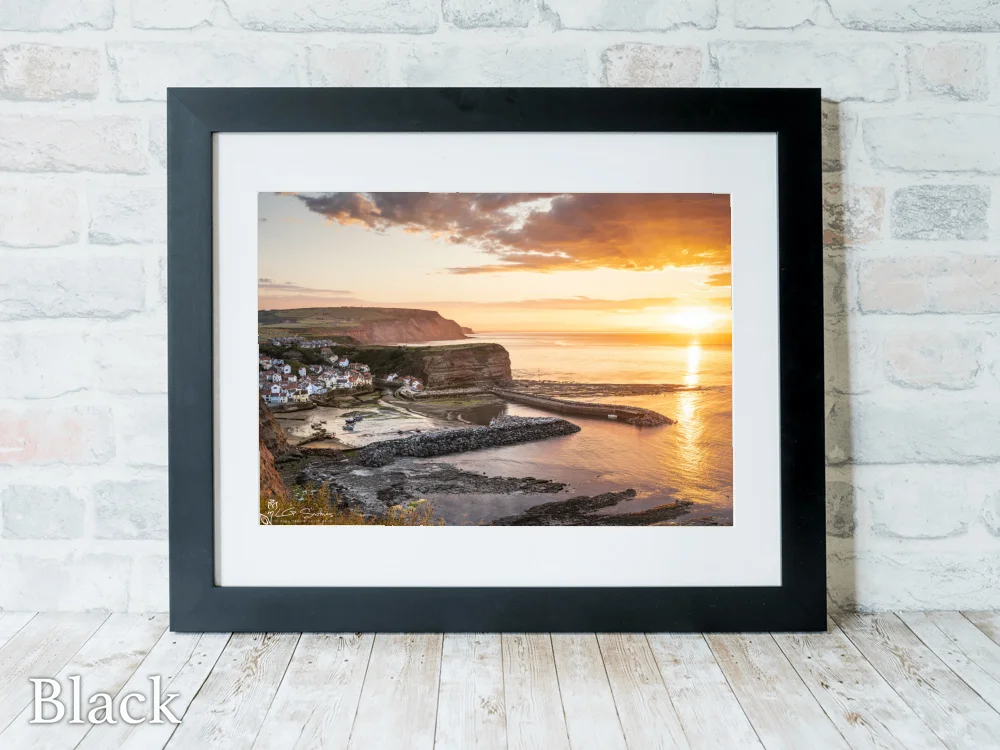 Low Tide And Summer Sunset At Staithes 6 Low Tide And Summer Sunset At Staithes - Black-Landscape-Frame