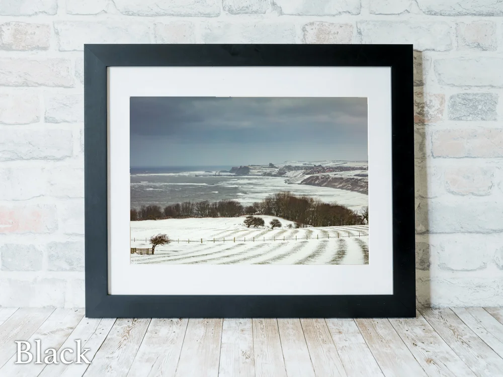 Lythe And Whitby In The Snow 6 Lythe And Whitby In The Snow - Black-Landscape-Frame