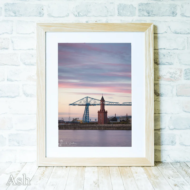 Middlesbrough Dock Clock Tower And Transporter Bridge 4 Middlesbrough Dock Clock Tower And Transporter Bridge - Ash-Portrait-Frame