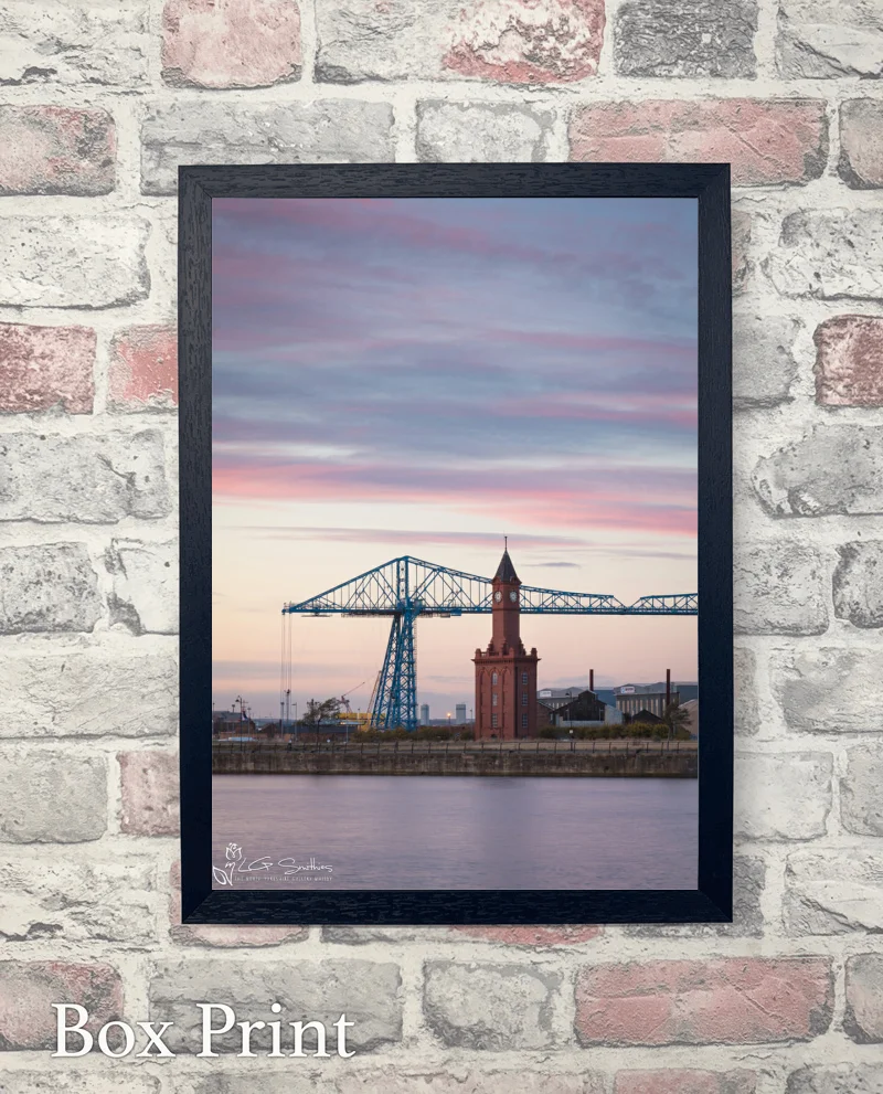 Middlesbrough Dock Clock Tower And Transporter Bridge 6 Middlesbrough Dock Clock Tower And Transporter Bridge - Box-Print-Portrait