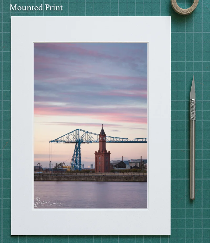 Middlesbrough Dock Clock Tower And Transporter Bridge 5 Middlesbrough Dock Clock Tower And Transporter Bridge - Mounted-Print-Portrait