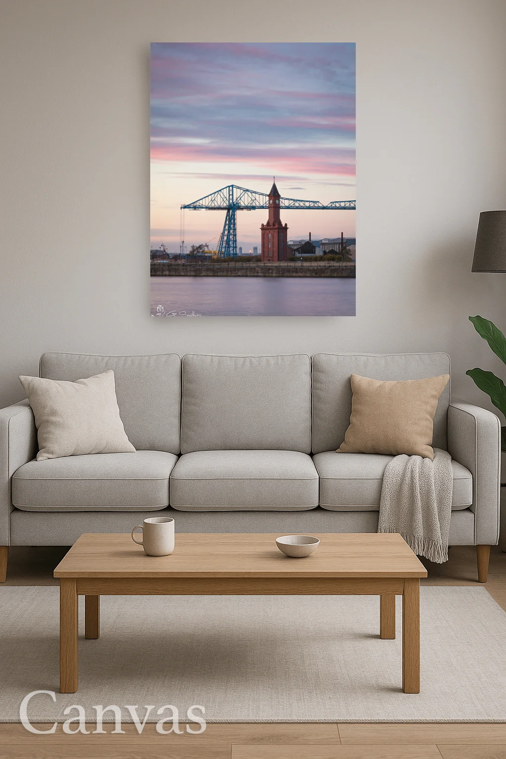 Middlesbrough Dock Clock Tower And Transporter Bridge 8 Middlesbrough Dock Clock Tower And Transporter Bridge - Wall-art-for-living-room-portrait