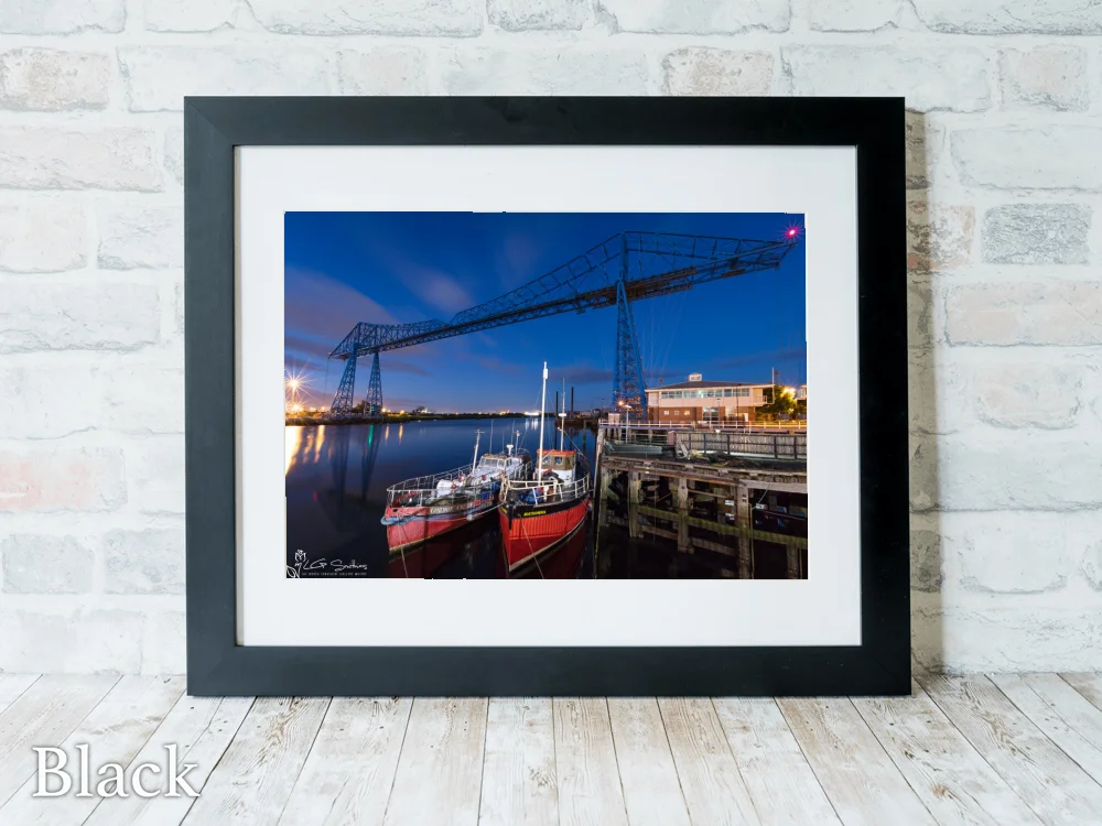 Middlesbrough's Transporter Bridge At Night 6 Middlesbrough's Transporter Bridge At Night - Black-Landscape-Frame