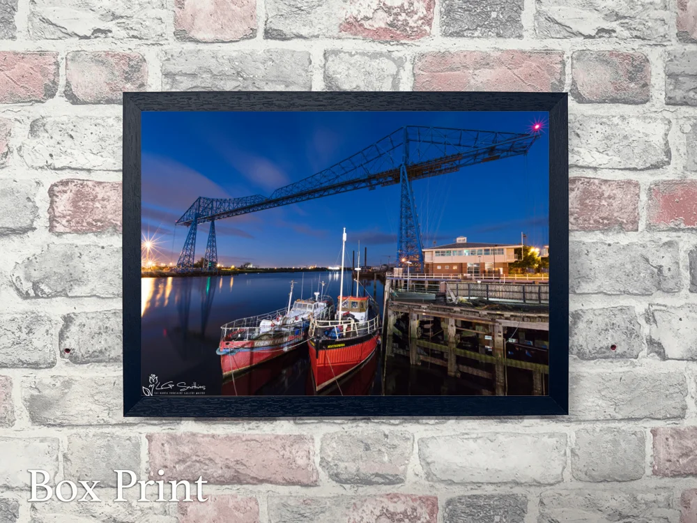 Middlesbrough's Transporter Bridge At Night 4 Middlesbrough's Transporter Bridge At Night - Landscape-Box-Print