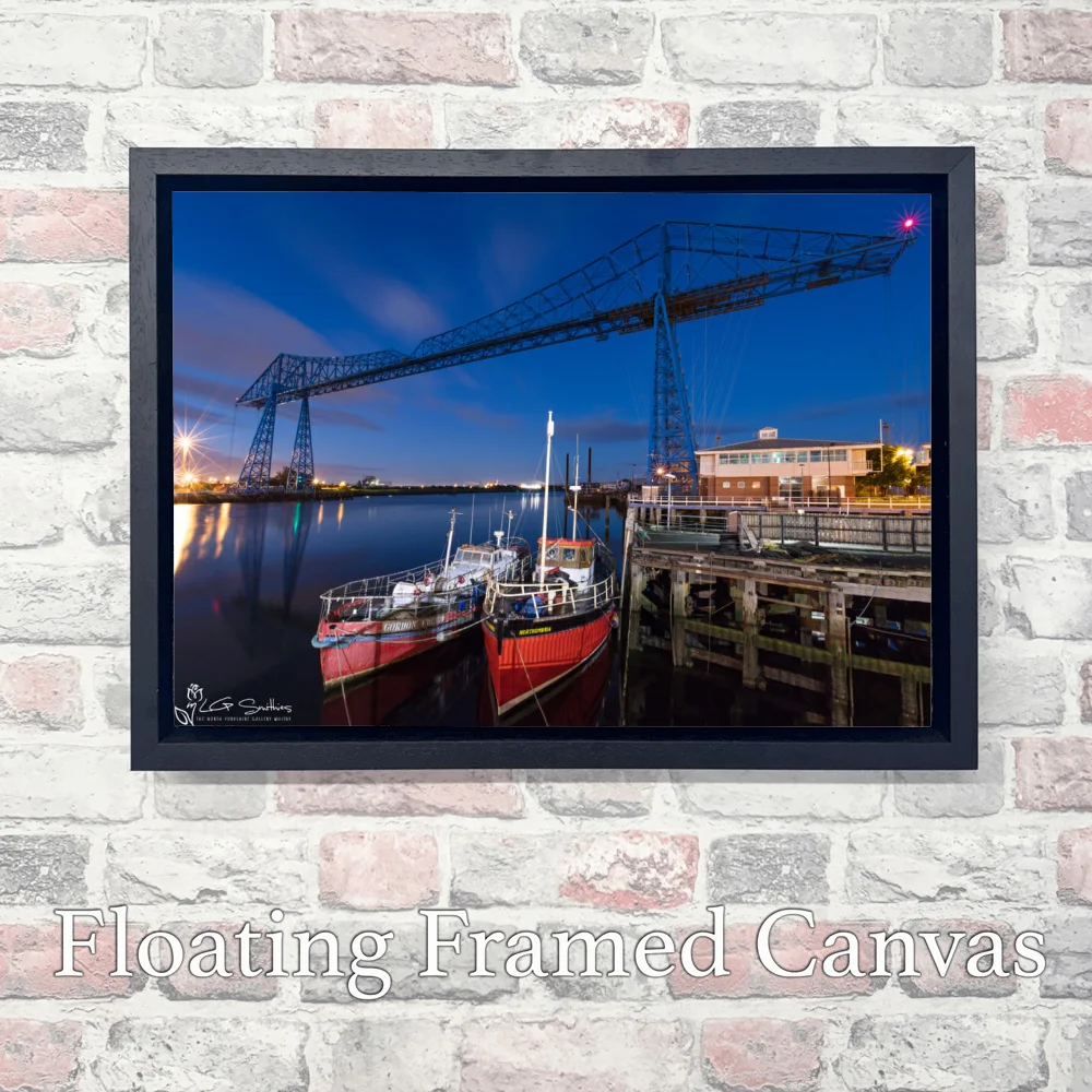 Middlesbrough's Transporter Bridge At Night 3 Middlesbrough's Transporter Bridge At Night - Landscape-Float-Frame-Canvas