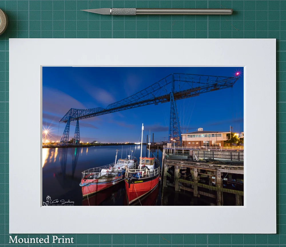 Middlesbrough's Transporter Bridge At Night 2 Middlesbrough's Transporter Bridge At Night - Landscape-Mounted-Print