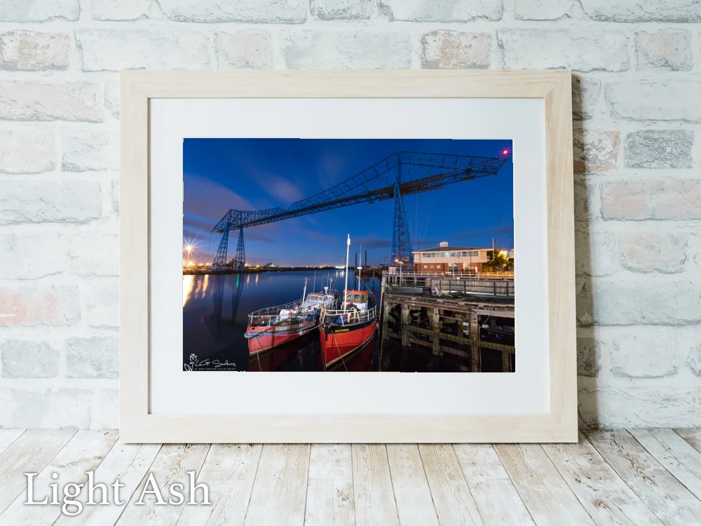 Middlesbrough's Transporter Bridge At Night 5 Middlesbrough's Transporter Bridge At Night - Light-Ash-Landscape-Frame