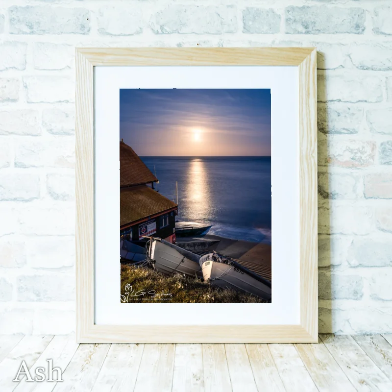 Moonlit Runswick Bay 4 Moonlit Runswick Bay - Ash-Portrait-Frame