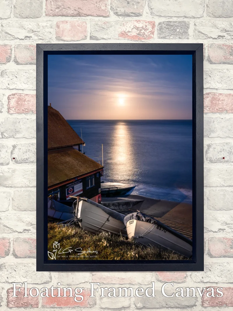 Moonlit Runswick Bay 7 Moonlit Runswick Bay - Float-Frame-Canvas-Portrait
