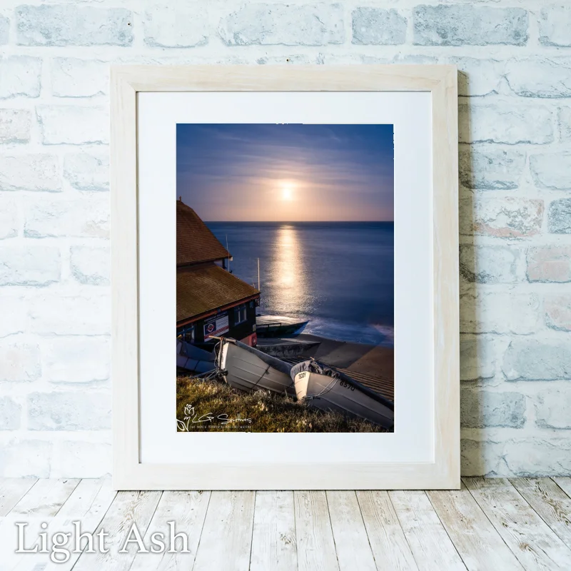 Moonlit Runswick Bay 2 Moonlit Runswick Bay - Light-Ash-Portrait-Frame