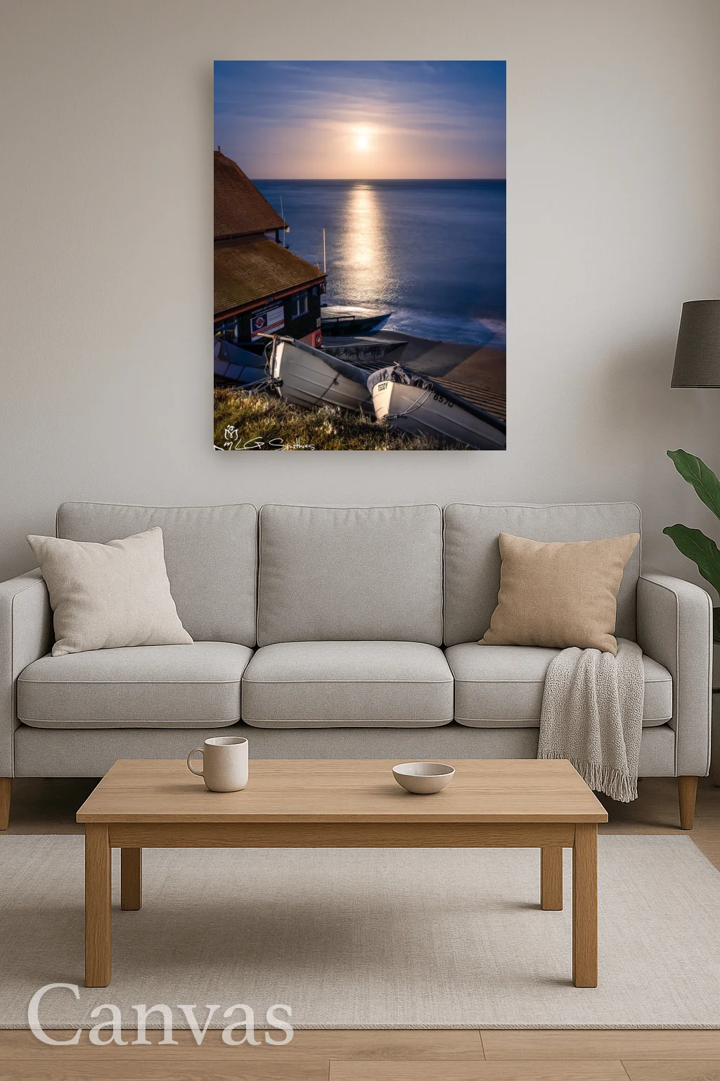 Moonlit Runswick Bay 8 Moonlit Runswick Bay - Wall-art-for-living-room-portrait