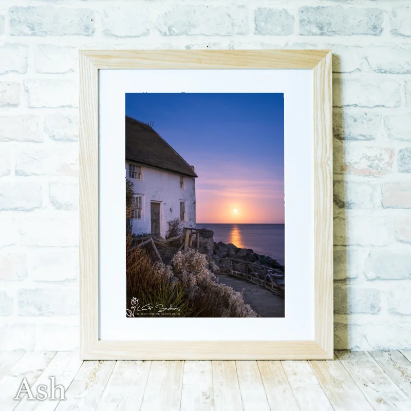 Moonrise At The Thatched Cottage Runswick Bay 4 Moonrise At The Thatched Cottage Runswick Bay - Ash-Portrait-Frame