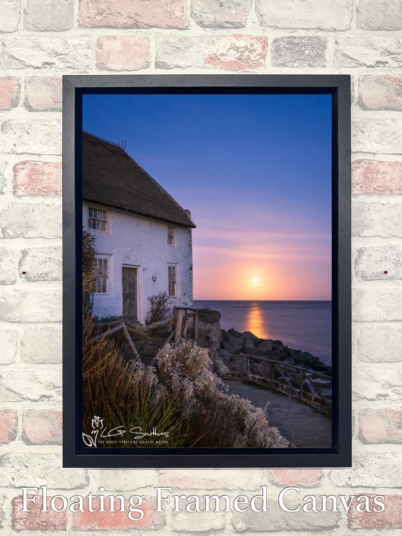 Moonrise At The Thatched Cottage Runswick Bay 7 Moonrise At The Thatched Cottage Runswick Bay - Float-Frame-Canvas-Portrait