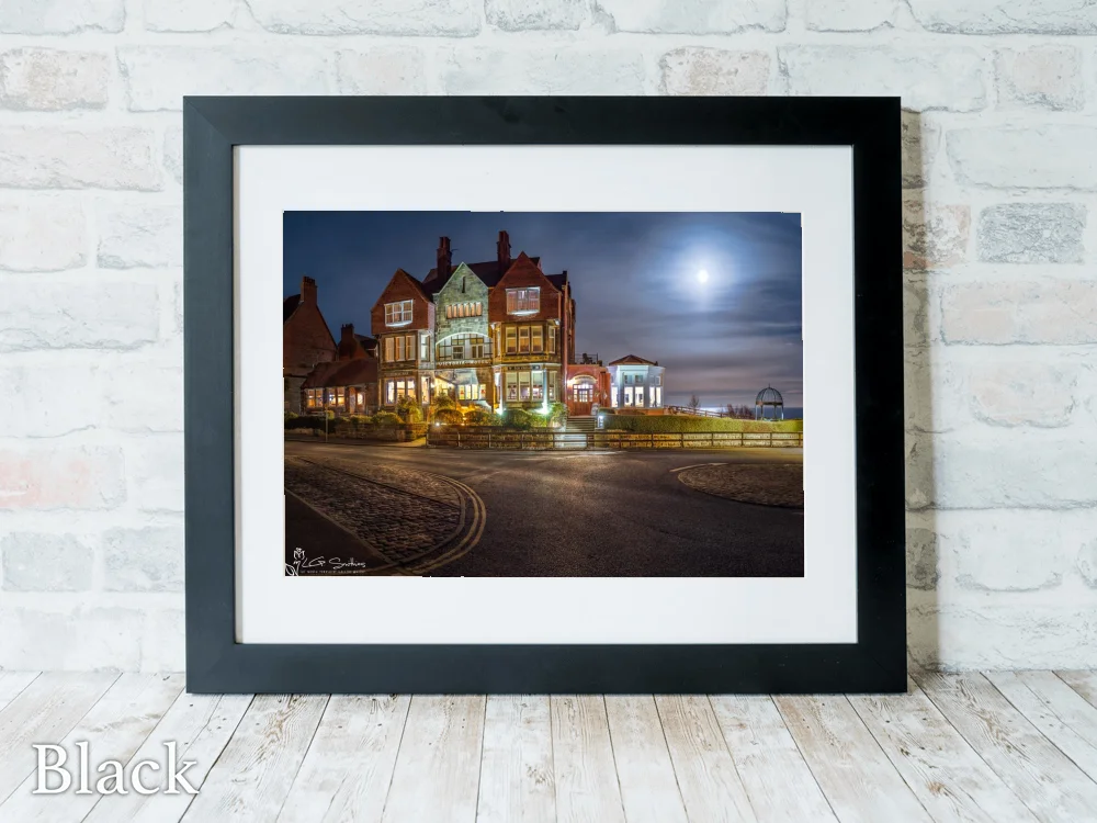 Moonrise At The Victoria Hotel RHB 6 Moonrise At The Victoria Hotel RHB - Black-Landscape-Frame