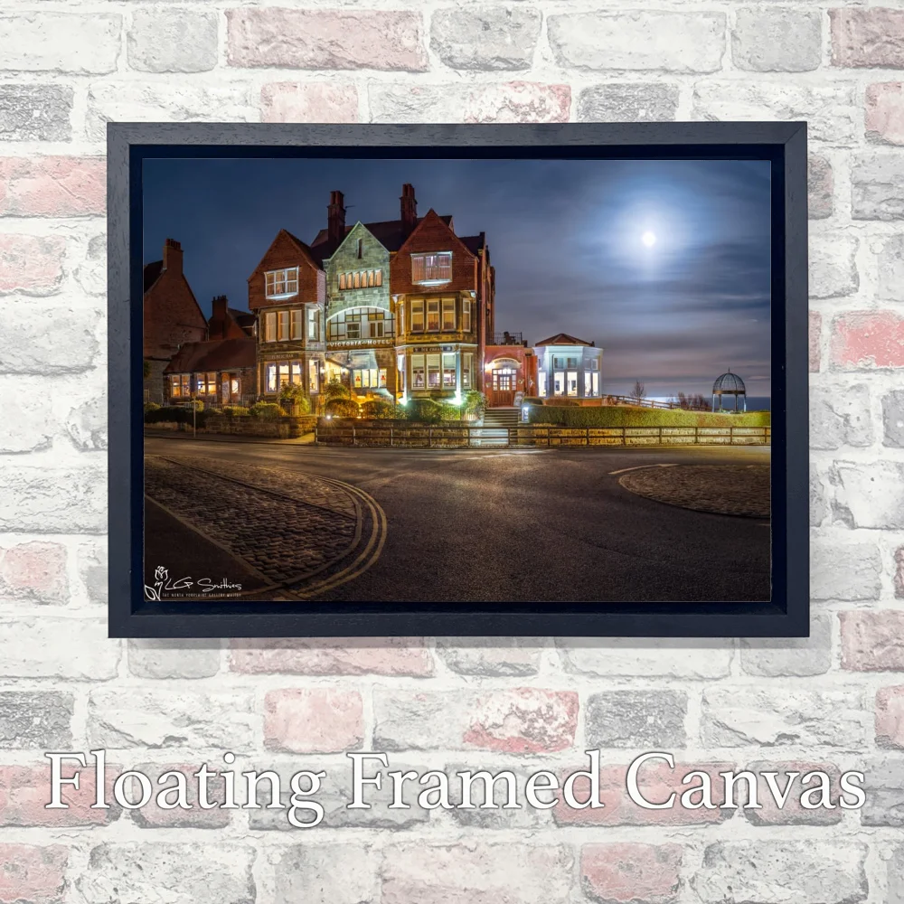 Moonrise At The Victoria Hotel RHB 3 Moonrise At The Victoria Hotel RHB - Landscape-Float-Frame-Canvas