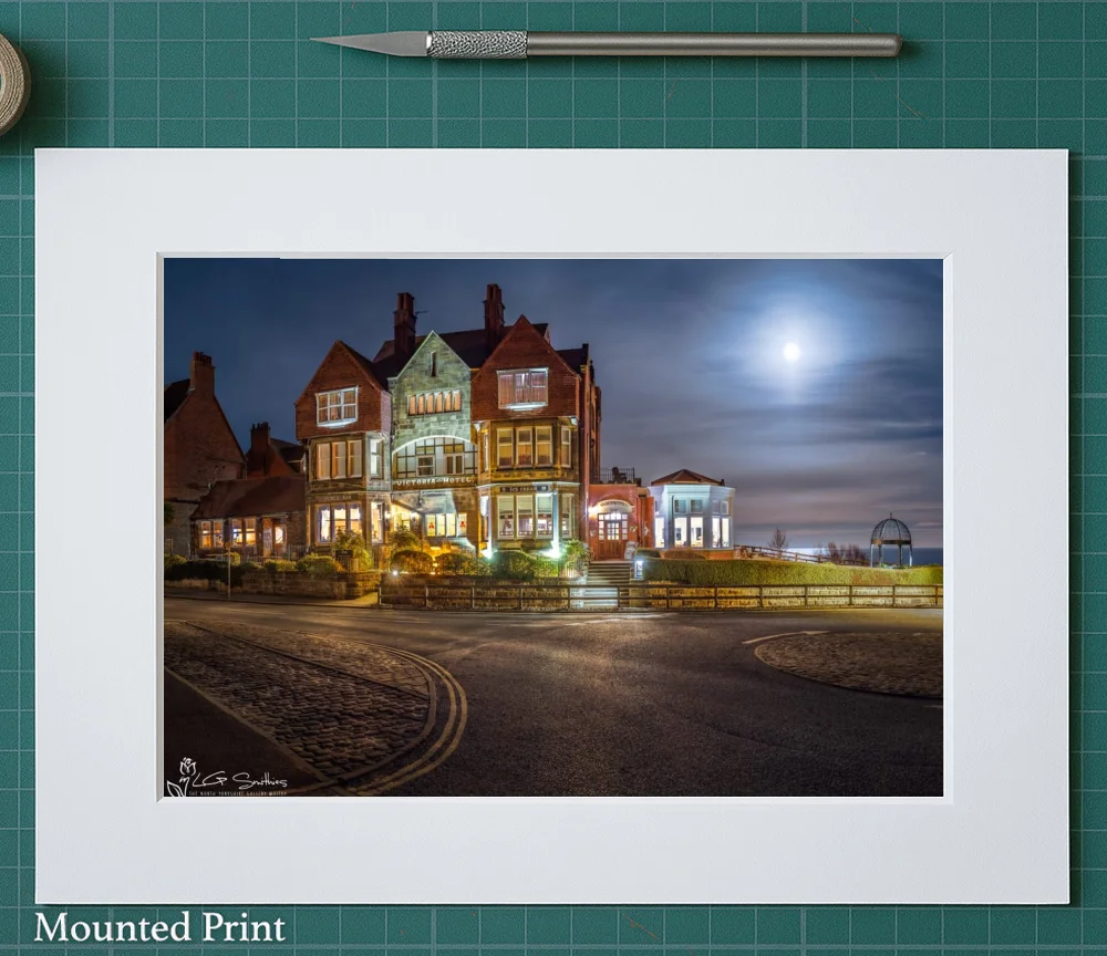 Moonrise At The Victoria Hotel RHB 2 Moonrise At The Victoria Hotel RHB - Landscape-Mounted-Print