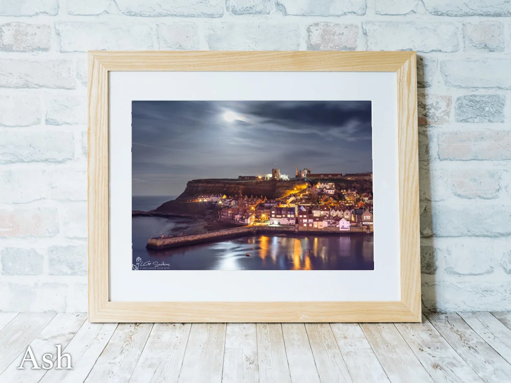 Moonrise Over Tate Hill Whitby 7 Moonrise Over Tate Hill Whitby - Ash-Landscape-Frame