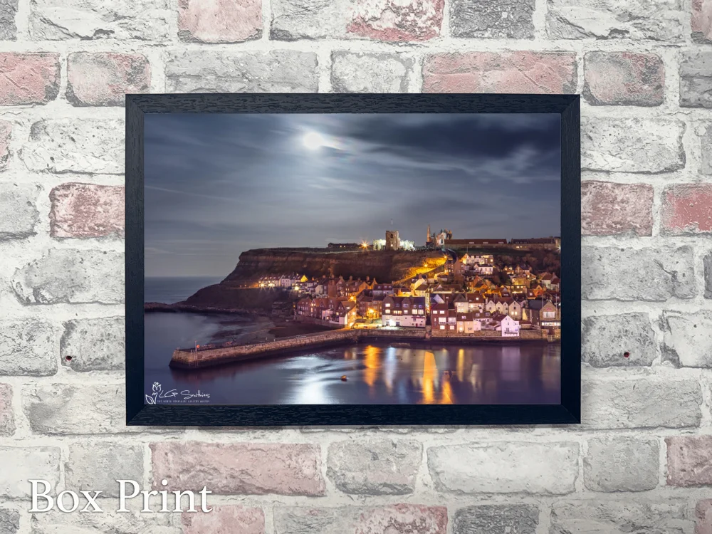 Moonrise Over Tate Hill Whitby 4 Moonrise Over Tate Hill Whitby - Landscape-Box-Print