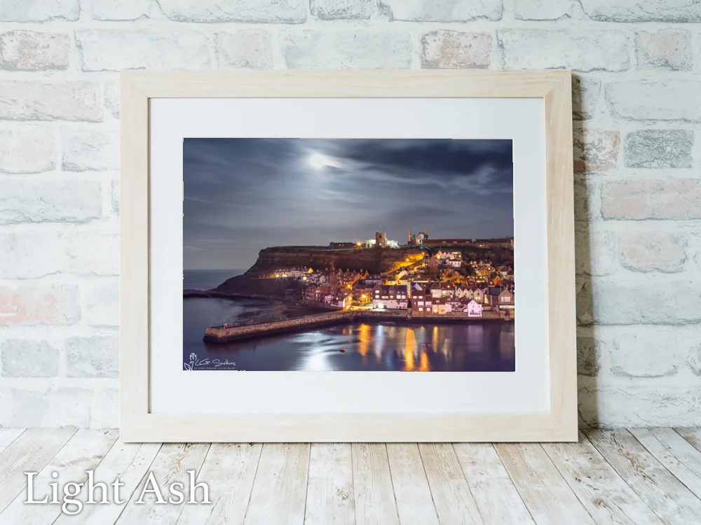 Moonrise Over Tate Hill Whitby 5 Moonrise Over Tate Hill Whitby - Light-Ash-Landscape-Frame