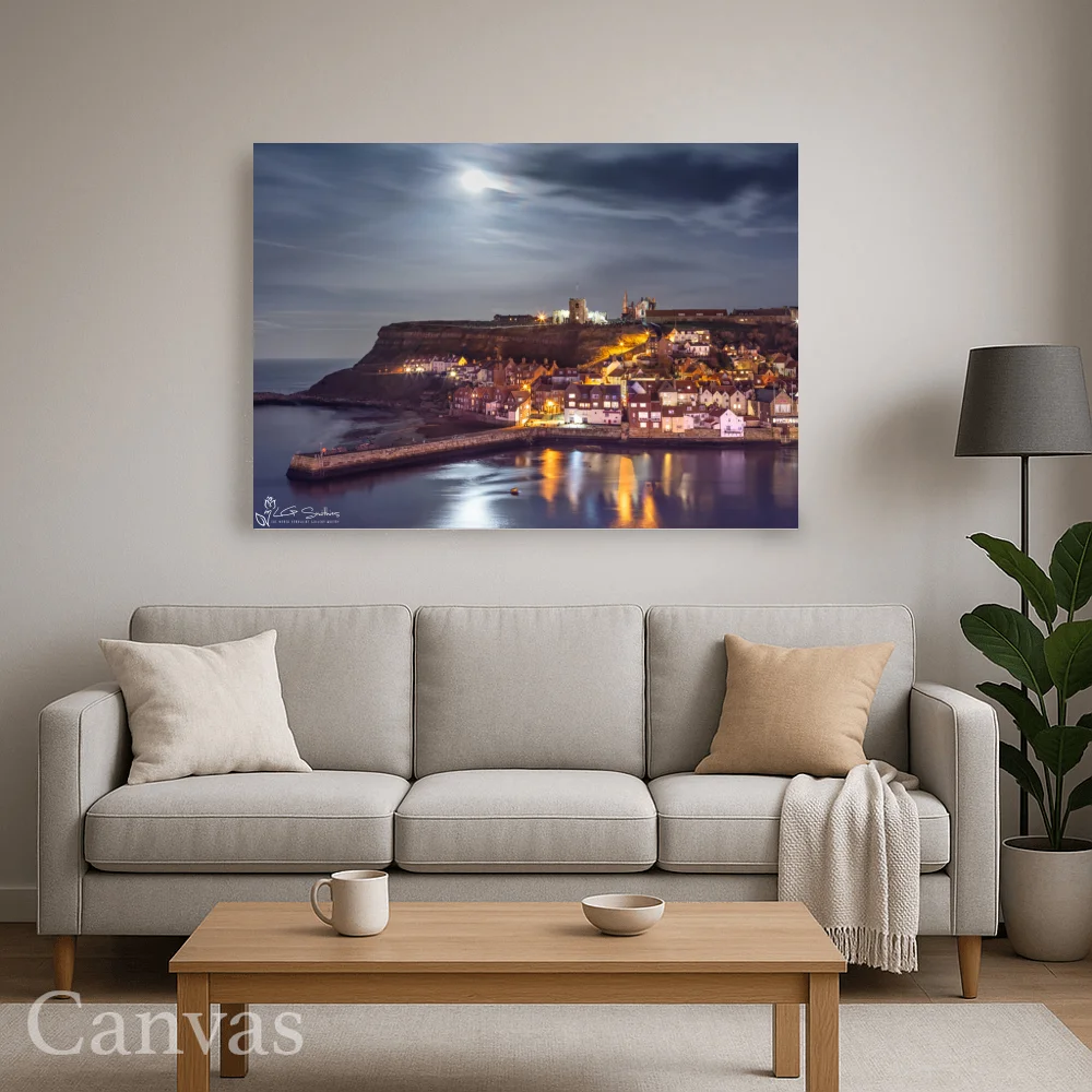 Moonrise Over Tate Hill Whitby 8 Moonrise Over Tate Hill Whitby - Wall-art-for-living-room-landscape