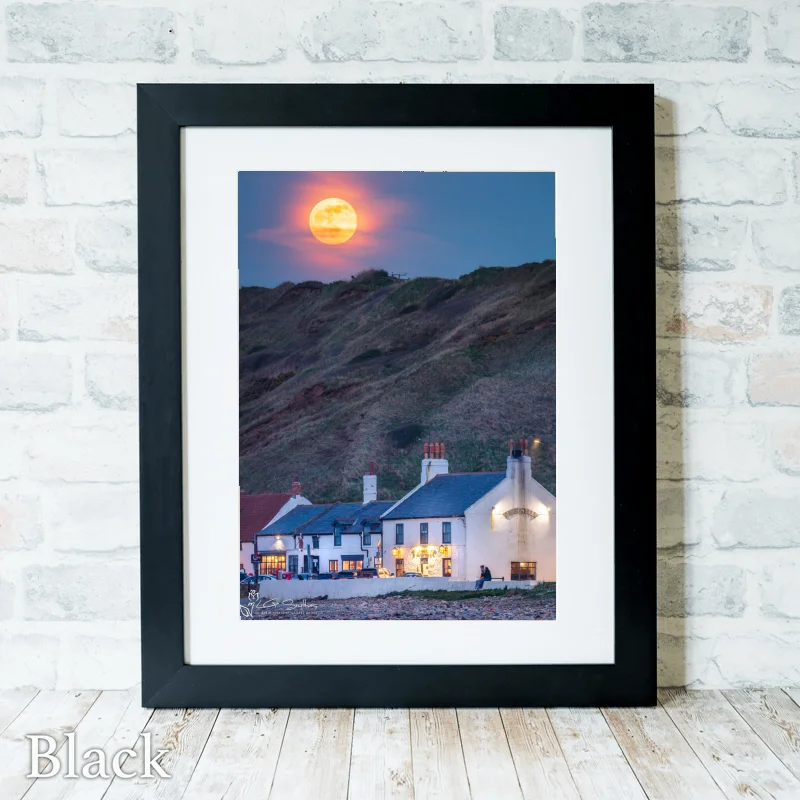 Moonrise Over The Ship Saltburn 3 Moonrise Over The Ship Saltburn - Black-Portrait-Frame