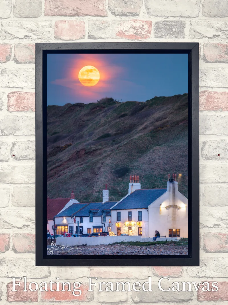 Moonrise Over The Ship Saltburn 7 Moonrise Over The Ship Saltburn - Float-Frame-Canvas-Portrait
