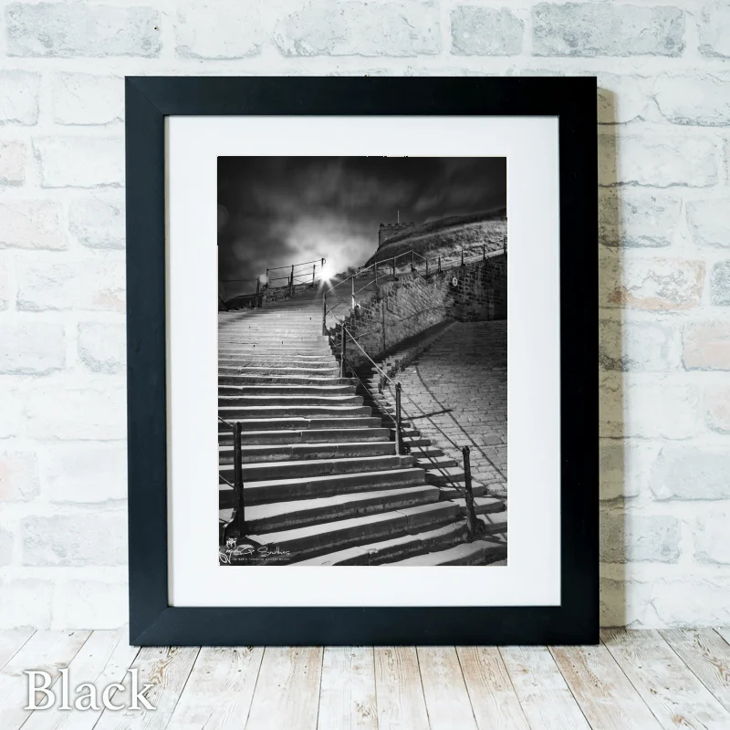Moonrise Over Whitby's 199 Steps 4 Moonrise Over Whitby's 199 Steps - Black-Portrait-Frame