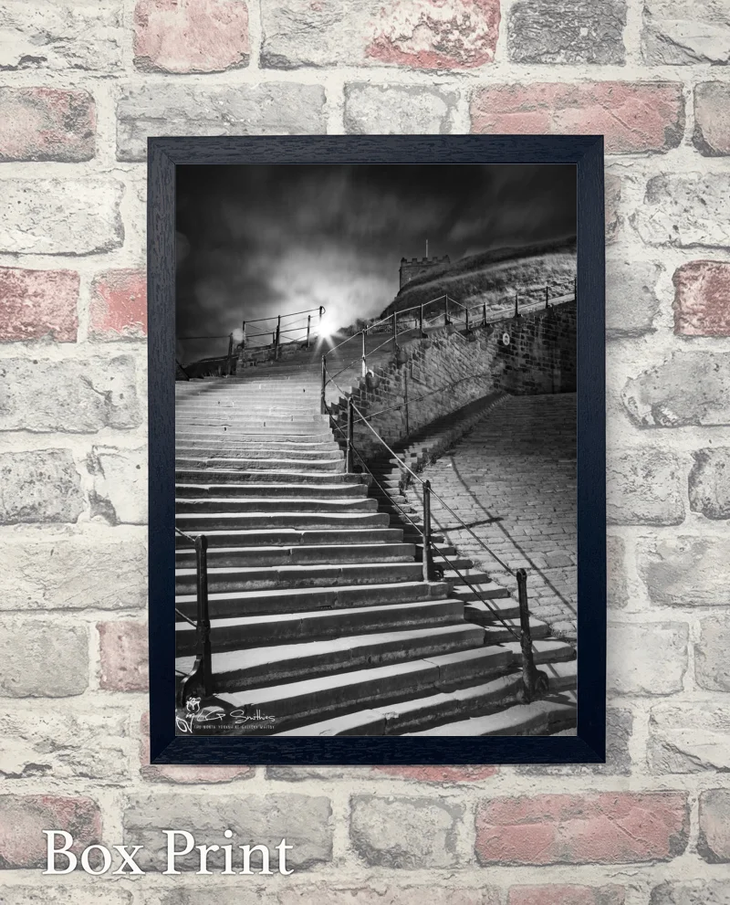 Moonrise Over Whitby's 199 Steps 7 Moonrise Over Whitby's 199 Steps - Box-Print-Portrait