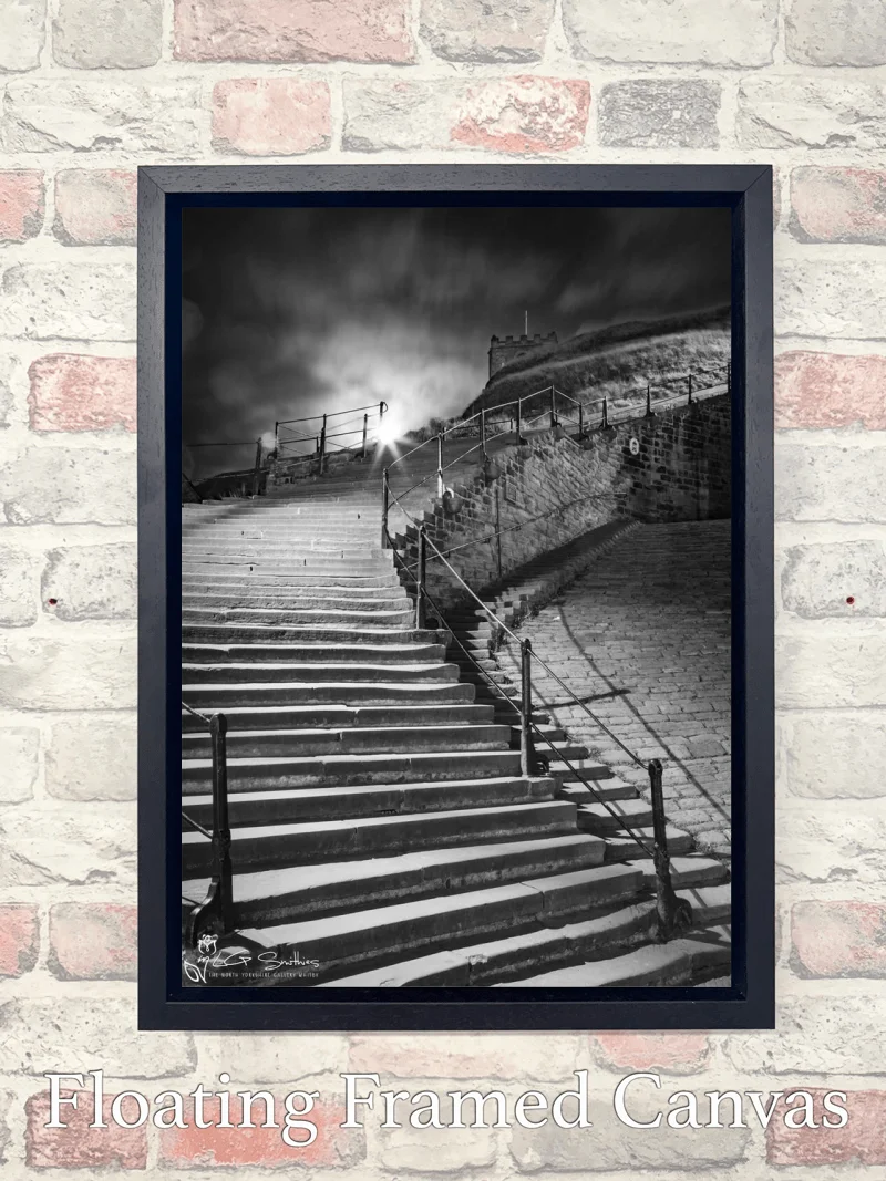 Moonrise Over Whitby's 199 Steps 8 Moonrise Over Whitby's 199 Steps - Float-Frame-Canvas-Portrait