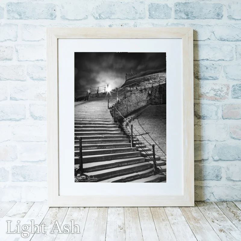 Moonrise Over Whitby's 199 Steps 3 Moonrise Over Whitby's 199 Steps - Light-Ash-Portrait-Frame