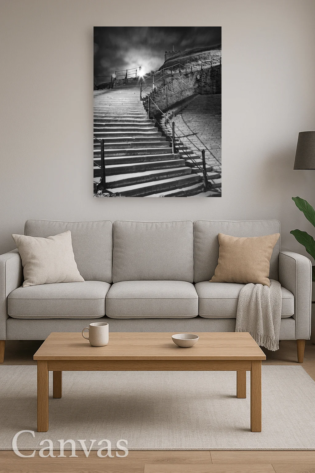 Moonrise Over Whitby's 199 Steps 9 Moonrise Over Whitby's 199 Steps - Wall-art-for-living-room-portrait
