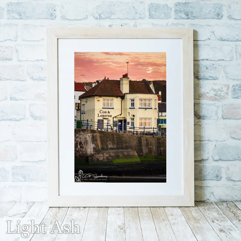 Moonset Over The Cod Staithes 2 Moonset Over The Cod Staithes - Light-Ash-Portrait-Frame