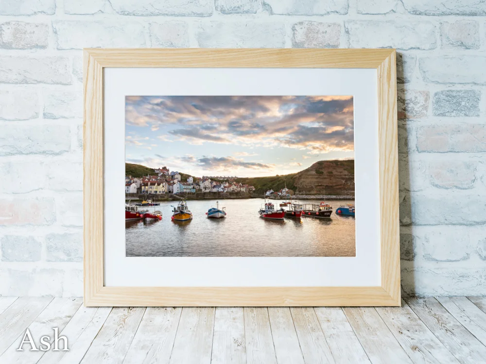 Moored For The Night In Staithes Harbour 7 Moored For The Night In Staithes Harbour - Ash-Landscape-Frame