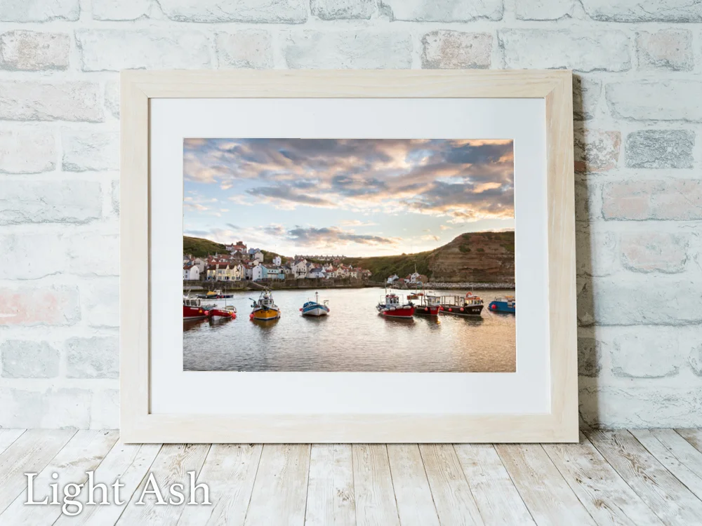 Moored For The Night In Staithes Harbour 5 Moored For The Night In Staithes Harbour - Light-Ash-Landscape-Frame