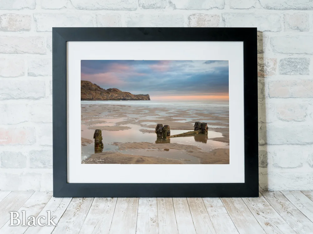 Morning At Sandsend Beach 6 Morning At Sandsend Beach - Black-Landscape-Frame