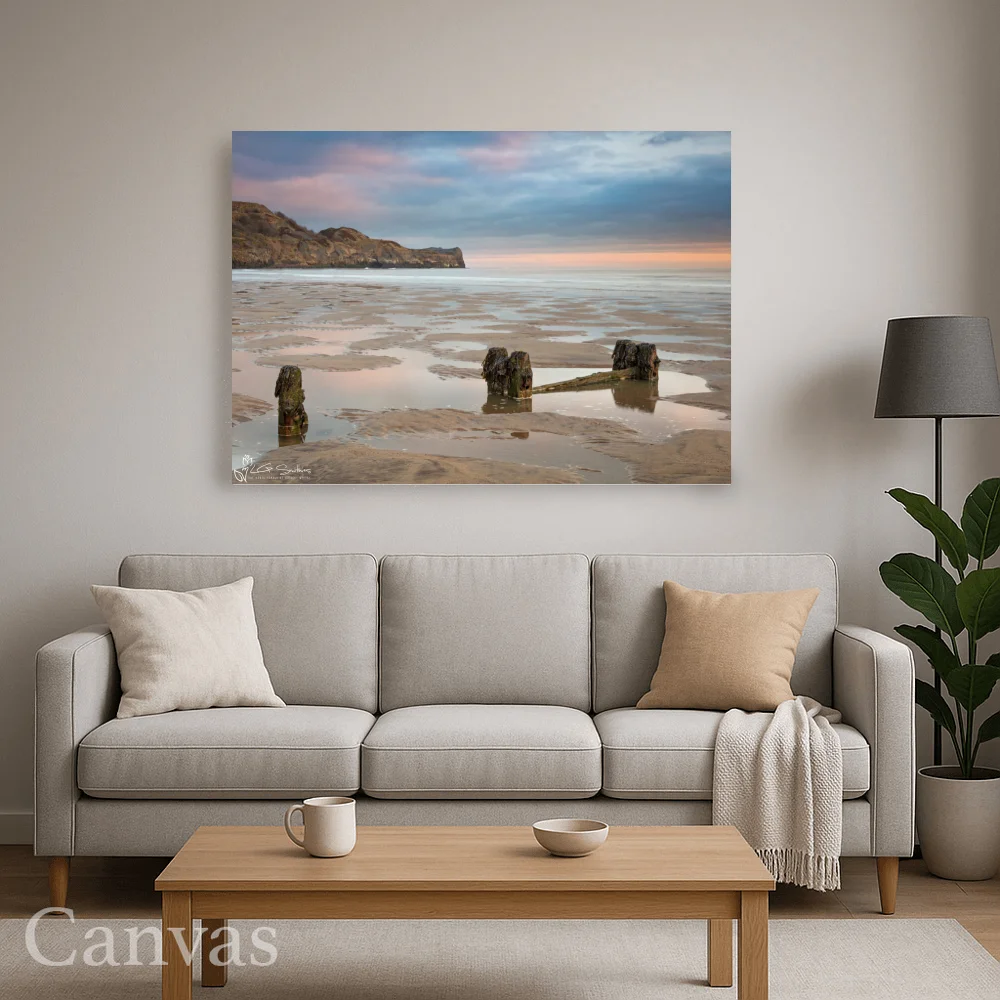 Morning At Sandsend Beach 8 Morning At Sandsend Beach - Wall-art-for-living-room-landscape