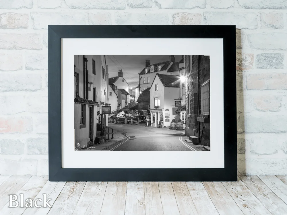 New Road Robin Hood's Bay Black and White 6 New Road Robin Hood's Bay Black and White - Black-Landscape-Frame