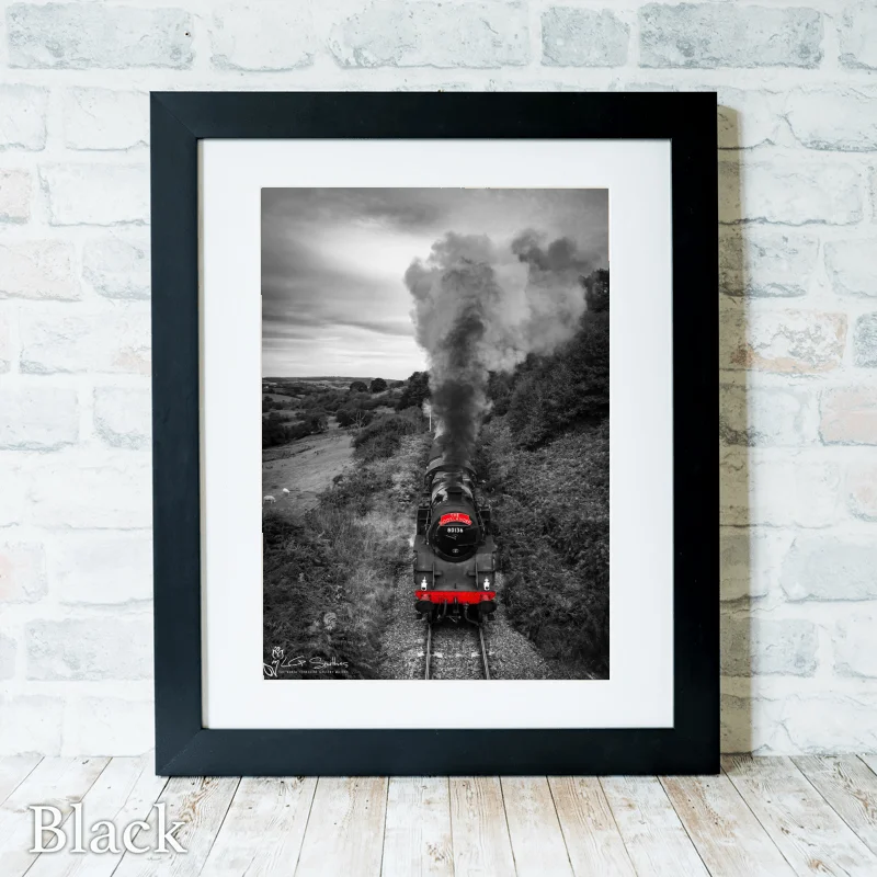 North York Moors Railway Standard Class 4 Tank 80136 Heading For Goathland Station 3 North York Moors Railway Standard Class 4 Tank 80136 Heading For Goathland Station - Black-Portrait-Frame