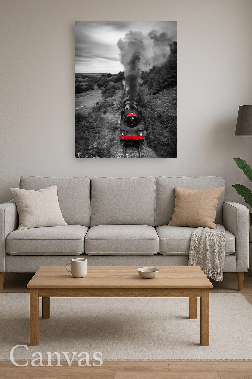 North York Moors Railway Standard Class 4 Tank 80136 Heading For Goathland Station 8 North York Moors Railway Standard Class 4 Tank 80136 Heading For Goathland Station - Wall-art-for-living-room-portrait