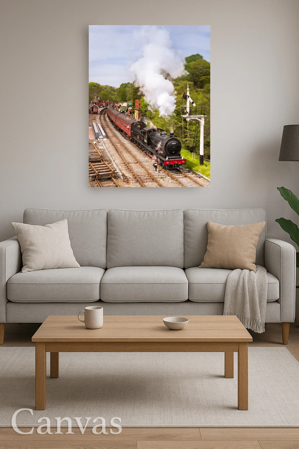 North Yorkshire Moors Railway J27 Departing Goathland Station 8 North Yorkshire Moors Railway J27 Departing Goathland Station - Wall-art-for-living-room-portrait
