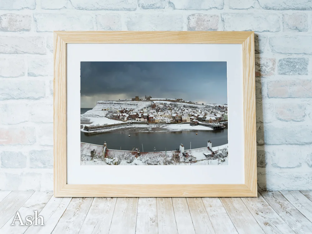 Old Whitby Snow 7 Old Whitby Snow - Ash-Landscape-Frame