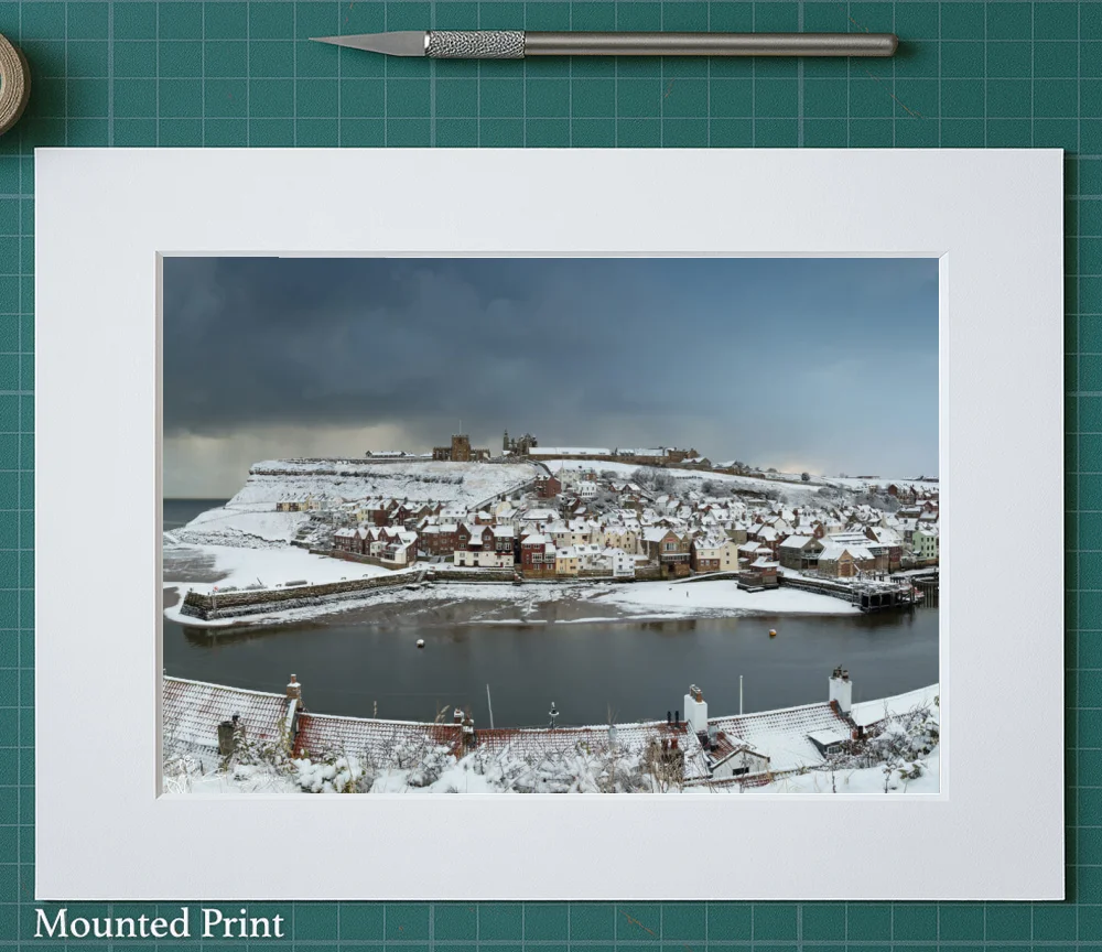 Old Whitby Snow 2 Old Whitby Snow - Landscape-Mounted-Print