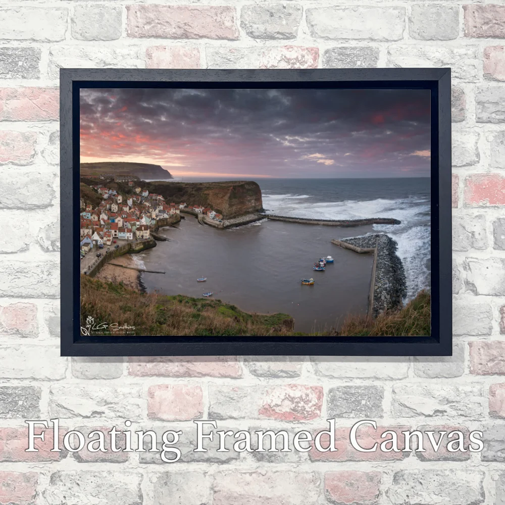 Penny Nab Staithes 3 Penny Nab Staithes - Landscape-Float-Frame-Canvas
