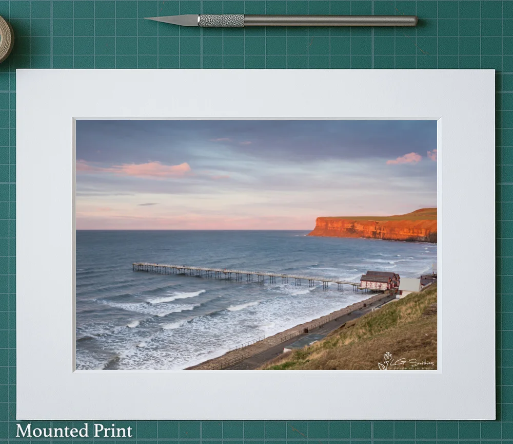 Pier and Huntcliff 2 Pier and Huntcliff - Landscape-Mounted-Print