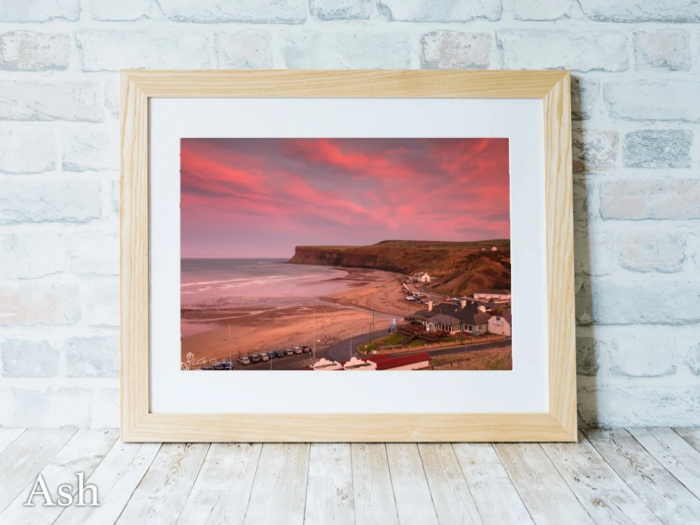 Pink Sunset Over Huntcliff 7 Pink Sunset Over Huntcliff - Ash-Landscape-Frame