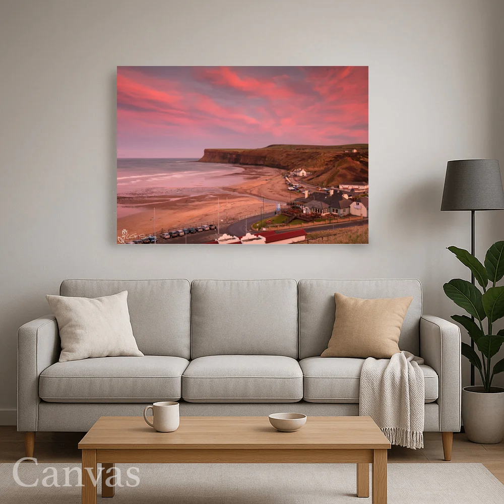 Pink Sunset Over Huntcliff 8 Pink Sunset Over Huntcliff - Wall-art-for-living-room-landscape