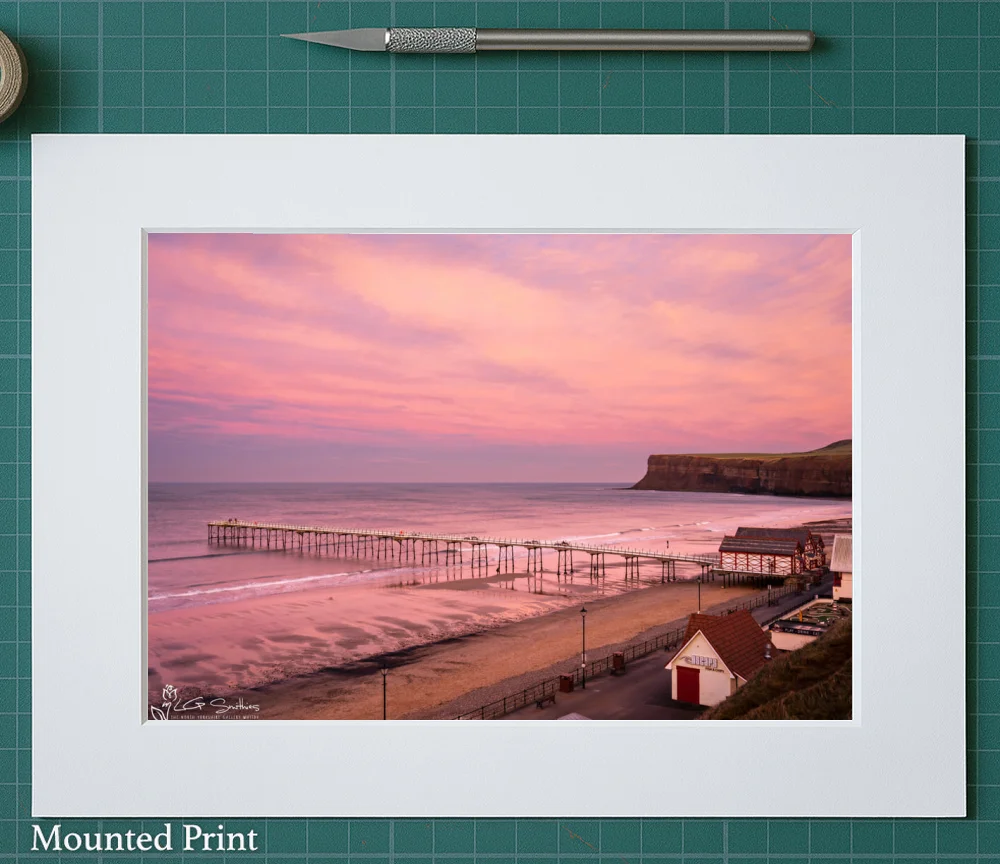 Purple Sky At Saltburn 2 Purple Sky At Saltburn - Landscape-Mounted-Print
