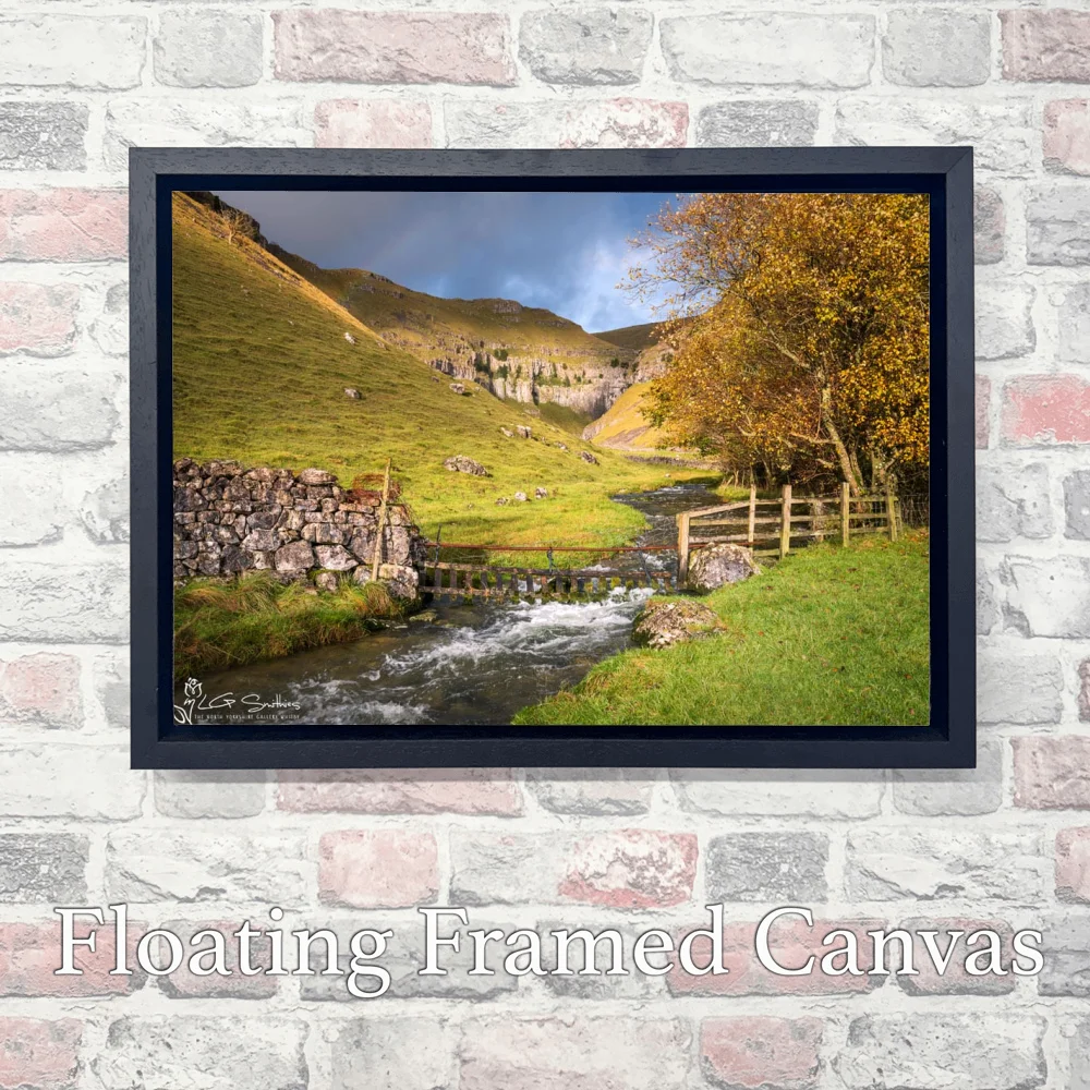 Rainbow Over Gordale Scar 3 Rainbow Over Gordale Scar - Landscape-Float-Frame-Canvas