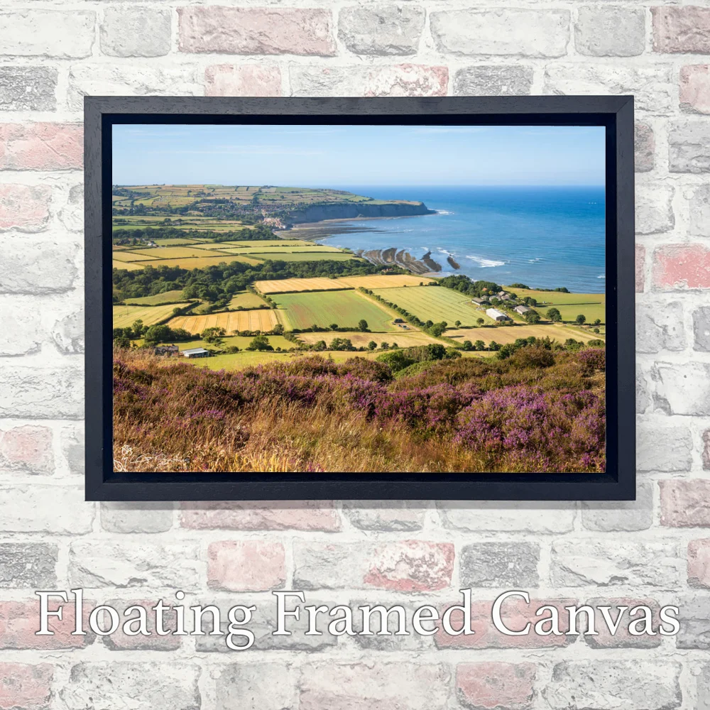 Ravenscar to Robin Hoods Bay On A Summers Afternoon 3 Ravenscar to Robin Hoods Bay On A Summers Afternoon - Landscape-Float-Frame-Canvas